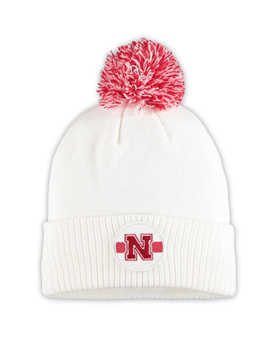 Shop Adidas Originals Men's White Nebraska Huskers Sideline Coaches Cuffed Knit Hat With Pom In Ncaane/whi