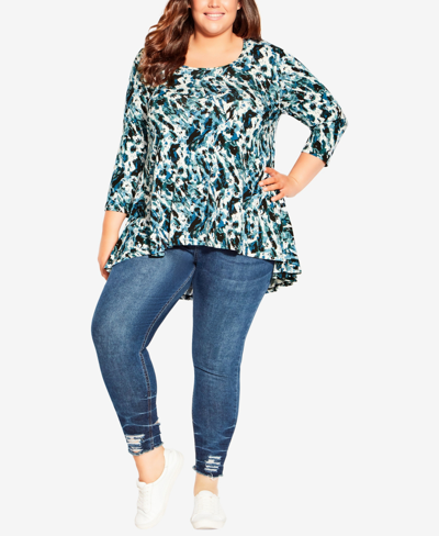 Shop Avenue Plus Size Malabar Tunic Top In Stormie
