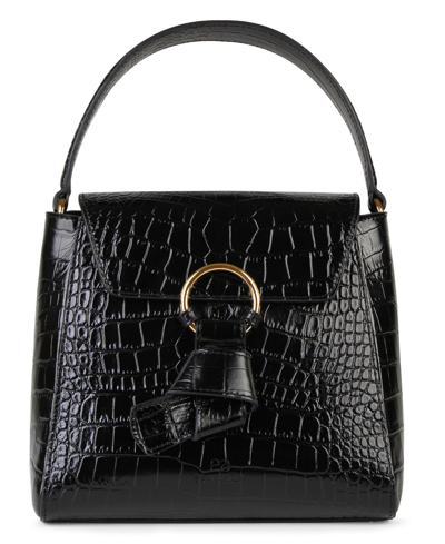 Shop Esin Akan Women's Midi Pimlico Top Handle Crossbody Bag In Black Croc