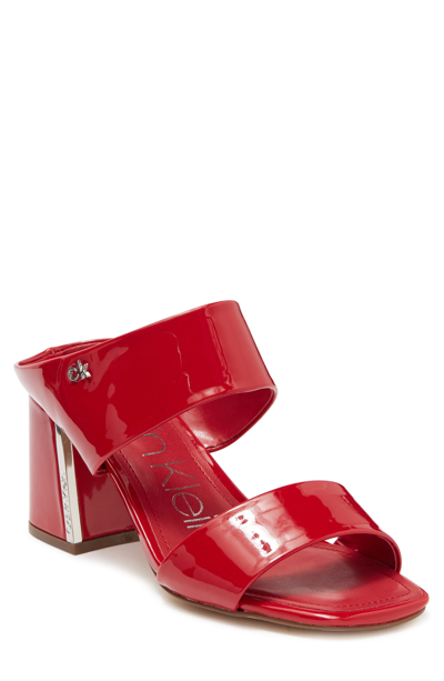 Calvin Klein Henna Logo Sandal In Medium Red 610 | ModeSens