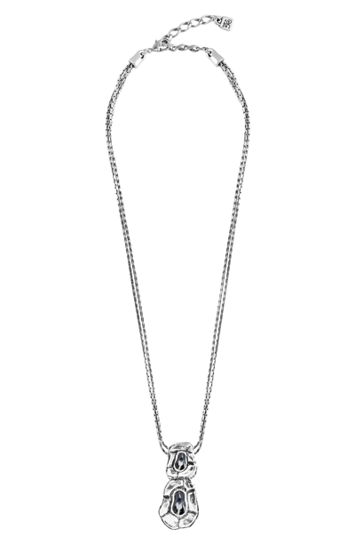 Shop Unode50 Sinner Swarovski Pendant Necklace In Silver