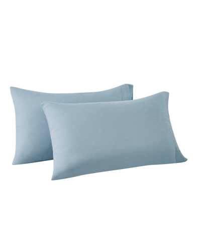Shop Frye Cotton/linen Pillowcase Pair, Standard In Light Blue