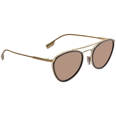 Shop Burberry Gold Metal Aviator Sunglasses Be3104 11453 51 In Black,gold Tone
