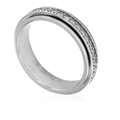 Shop Piaget Possession 18k White Gold .56 Ct Diamond Wedding Ring In Gold / Gold Tone / White