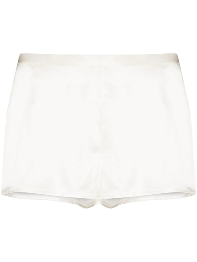 Shop La Perla Silk-satin Night Shorts In White