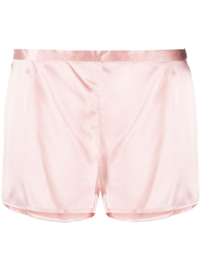 Shop La Perla Silk-satin Night Shorts In Pink