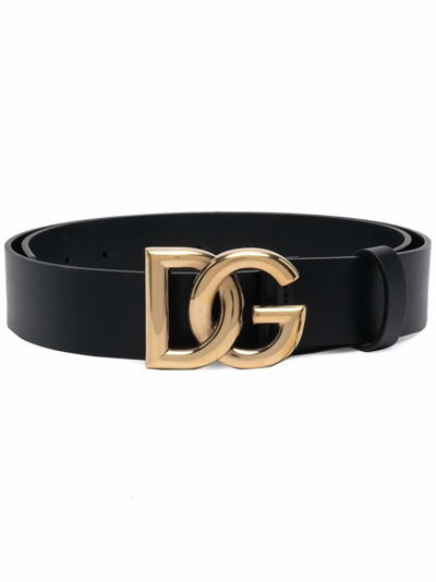 Shop Dolce & Gabbana Belt With Dg Logo In Black