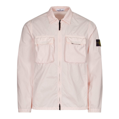 Shop Stone Island Overshirt In Pink