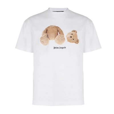 Shop Palm Angels Pa Bear T-shirt In White Brown