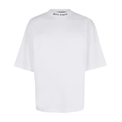 Shop Palm Angels Logo T-shirt In White Black