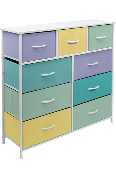 Shop Sorbus 9 Drawer Chest Dresser In Pastel