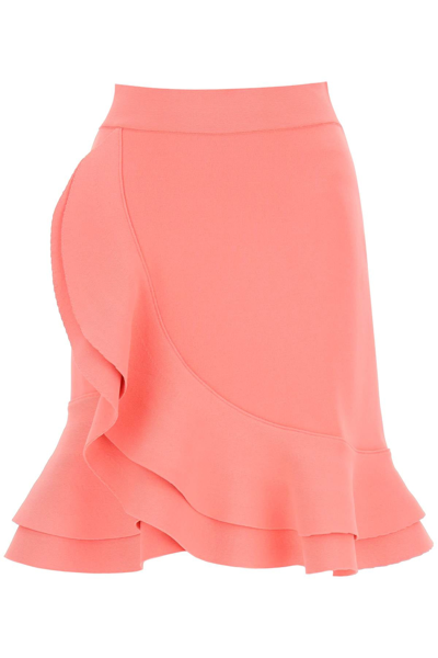 Shop Alexander Mcqueen Ruffled Mini Skirt In Pink