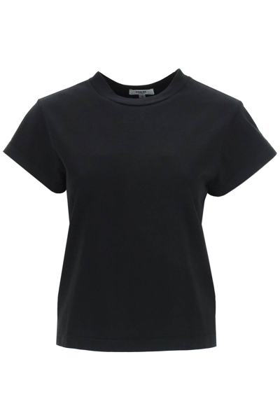 Shop Agolde Anika Cap Sleeve T-shirt In Black (black)