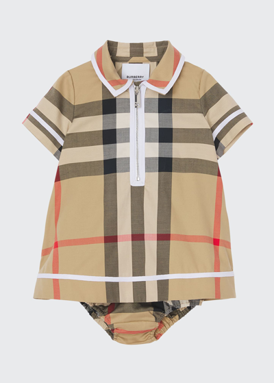 Shop Burberry Girl's Orly Vintage Check Dress W/ Bloomers In Archive Beige Ip