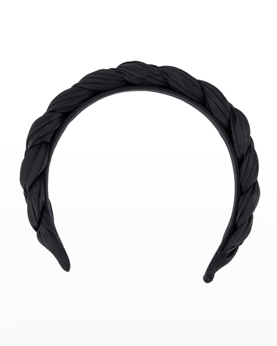 Shop Alexandre De Paris Braided Silk-blend Headband In Beige