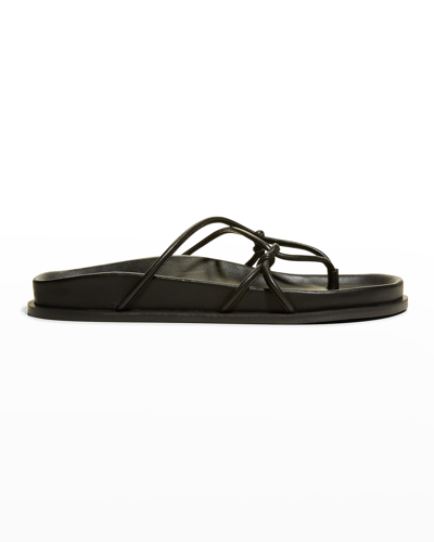 Shop A.emery Joesph Knotted Leather Thong Sandals In Black
