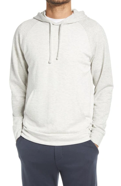 Shop Vince Colorblock Knit Hoodie In Grey/ White