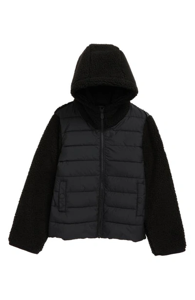 Save The Duck Kids' Derik Hooded Recycled Jacket In Black