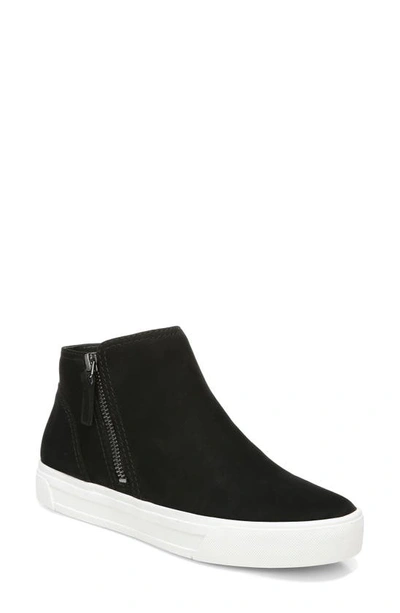 Shop Naturalizer Alistair Side Zip High Top Leather Sneaker In Black Nubuck