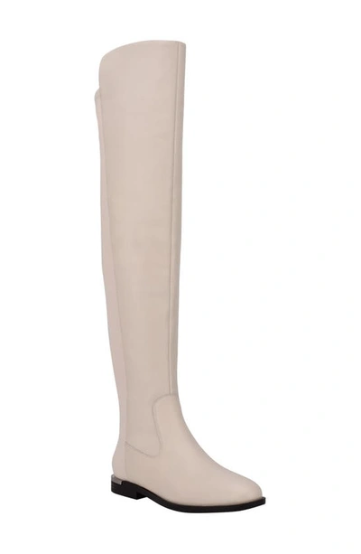 Shop Calvin Klein Rania Over The Knee Boot In Ivory 150