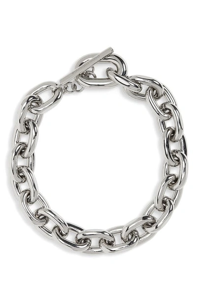 Shop Rabanne Paco  Xl Link Chain Collar Necklace In P040 Silver