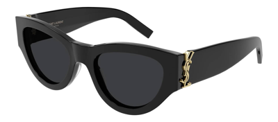 Shop Saint Laurent Sl M94 001 Cat Eye Sunglasses In Grey