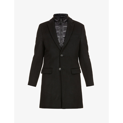 Shop Mackage Saki High-neck Wool And Down Coat In Black