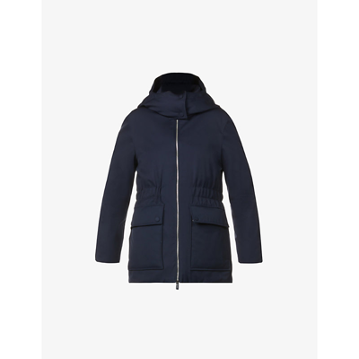 Shop Burberry Ombersely Padded Cotton-twill Coat In Midnight Blue