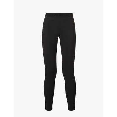 Shop Givenchy Women's Black Branded High-rise Stretch-woven Leggings