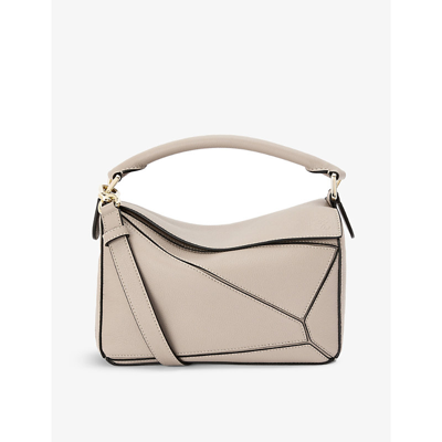 Shop Loewe Women's Sand Puzzle Small Leather Shoulder Bag