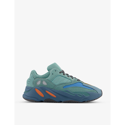 Shop Adidas Originals Mens Fade Azure Yeezy Boost 700 V2 Lace-up Mesh And Suede Low-top Trainers 9.5