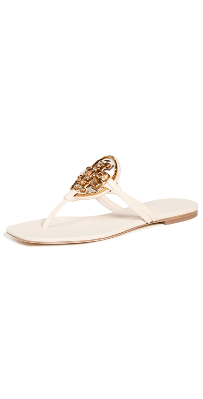 Shop Tory Burch Jeweled Miller Sandals In Brie