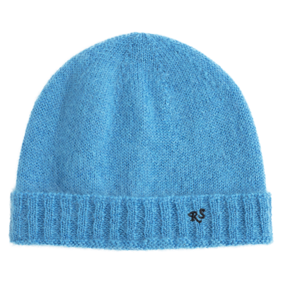 Raf Simons Rs Knitted Beanie In Blue In Blue