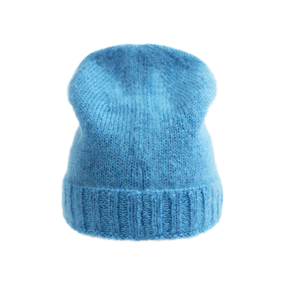 Raf Simons Rs Knitted Beanie In Blue In Blue