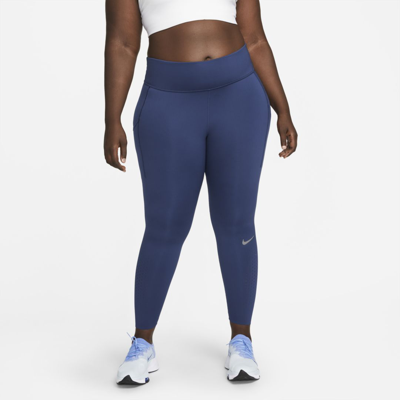 Shop Nike Epic Luxe Women's Mid-rise Pocket Running Leggings In Midnight Navy