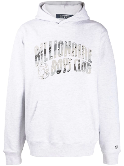 Shop Billionaire Boys Club Logo-print Cotton Hoodie In Grey