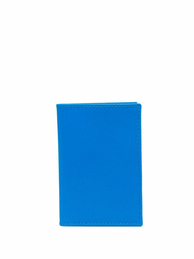 Shop Comme Des Garçons Color-block Fodling Wallet In Blue