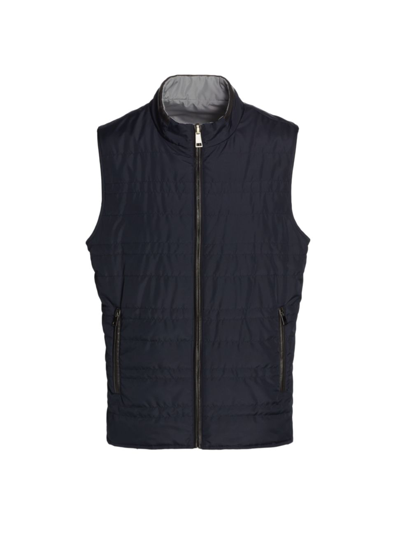Shop Saks Fifth Avenue Men's Collection Polyester Vest In Navy Blazer