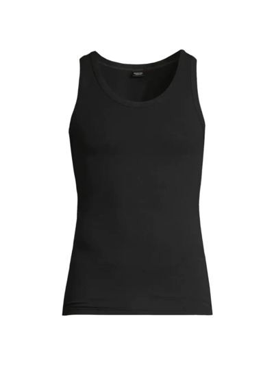 Shop Balenciaga Men's Cotton Tank Top In Noir