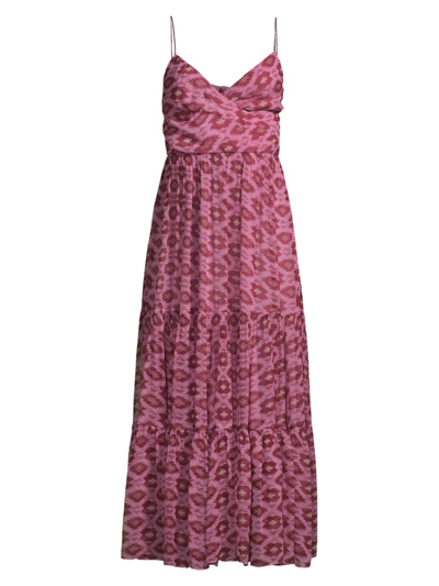 Shop Sachin & Babi Women's Resort 22 Dalia Floral Dress In Aztec Motifs Pink Burgundy 0ecru