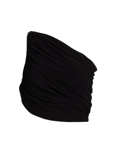 Shop Norma Kamali Women's Diana Asymmetric Bikini Top In Black
