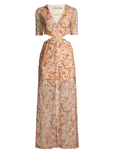 Shop Hansen + Gretel Women's Erika Floral Cut-out Dress In Blossom