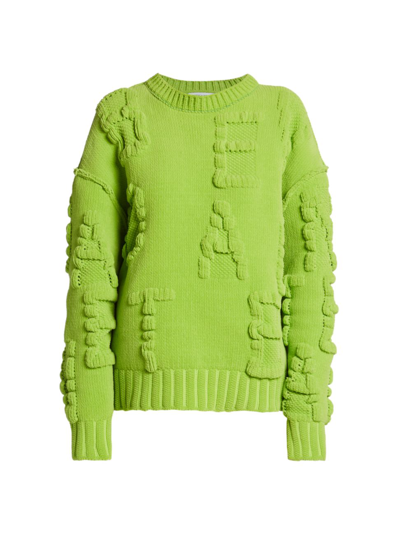 Shop Bottega Veneta Woven Logo Crewneck Sweater In Caterpillar