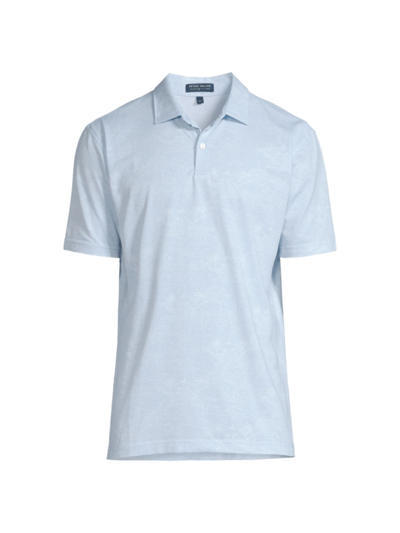 Shop Peter Millar Men's Ace Cotton-blend Piqué Polo Shirt In Blue Frost