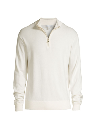 Shop Peter Millar Crest Quarter-zip Sweater In Summer Ivory