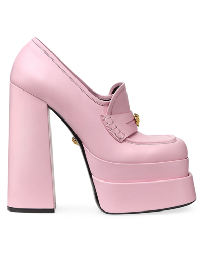 Shop Versace Women's Intrico Platform Loafers In Candy