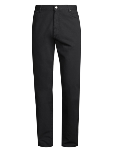 Shop Ermenegildo Zegna Cotton-linen 5-pocket Jeans In Black