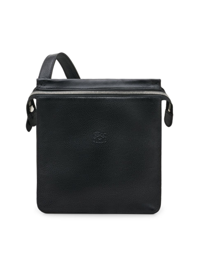 Shop Il Bisonte Men's Vacchetta Leather Crossbody Bag In Black