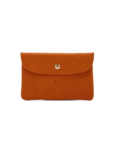 Shop Il Bisonte Men's Medium Snap Closure Leather Case In Orange