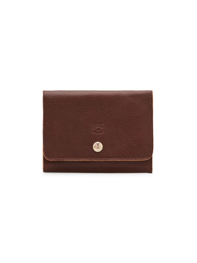 Shop Il Bisonte Men's Vacchetta Leather Carry-all Wallet In Dark Brown